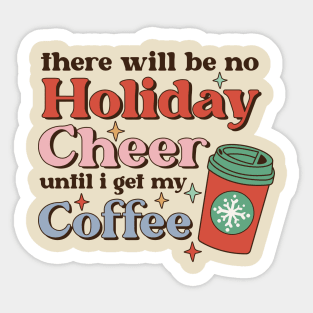 Funny Retro Coffee Holiday Cheer Christmas Sticker